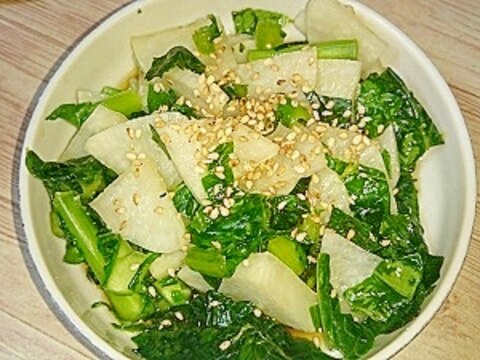 野沢菜と大根の甘酢白ごまサラダ